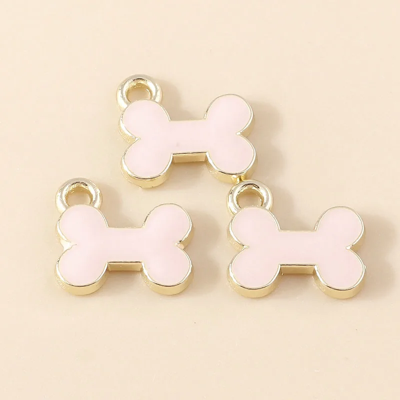 Leslie 10 Stück/Set Emaille Niedliche Katzen- und Hundepfoten-Hundeknochen-Anhänger für Ohrringe, Armbänder, Halsketten, Anhänger, DIY-Schmuckherstellungszubehör – Detail 21