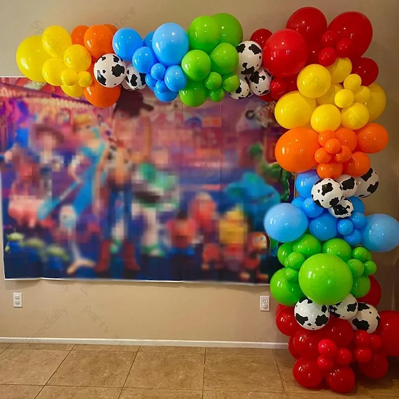 142 Stück Bauernhof-Geburtstagsballons, Girlandenbogen-Set, Pastellfarbe, Kuhdruck, Taufe, Kinder, Babyparty, Taufe, Dekorationen, Zubehör