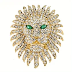 Exquisite Lion Brooch Unisex Rhinestone Animal Party Office Brooches High Quality Clothing Accessories Pins