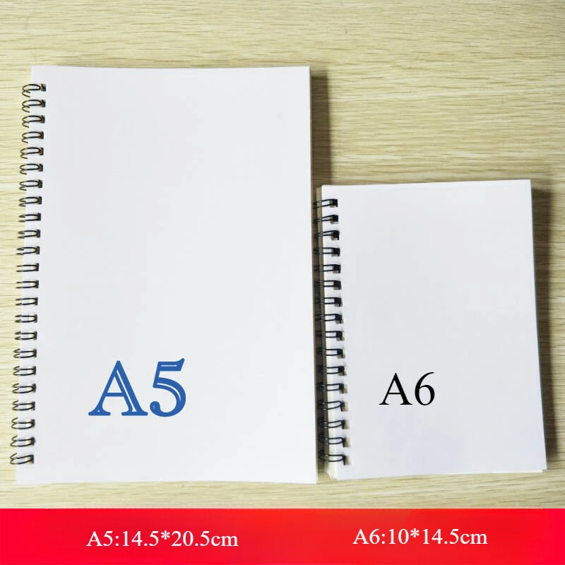 5/10PCS Blank Notebooks Sublimation Notebook  A6 A5 SIZE 60-Sheets Double-sided Printted Note book for School Office Supplies