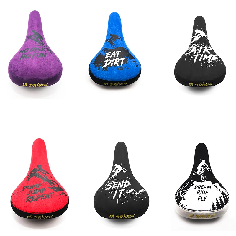M Driven Bike Chair Embroidery Logo of Red Purple White black with Grippy Flannelette Surface 7mm Steel Strong Rail