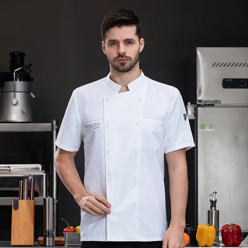 Uniforme da officina per costumi da Hotel camicia da cuoco professionale giacca da cuoco uniformi da cucina da uomo cappotti da cucina giacca da cucina