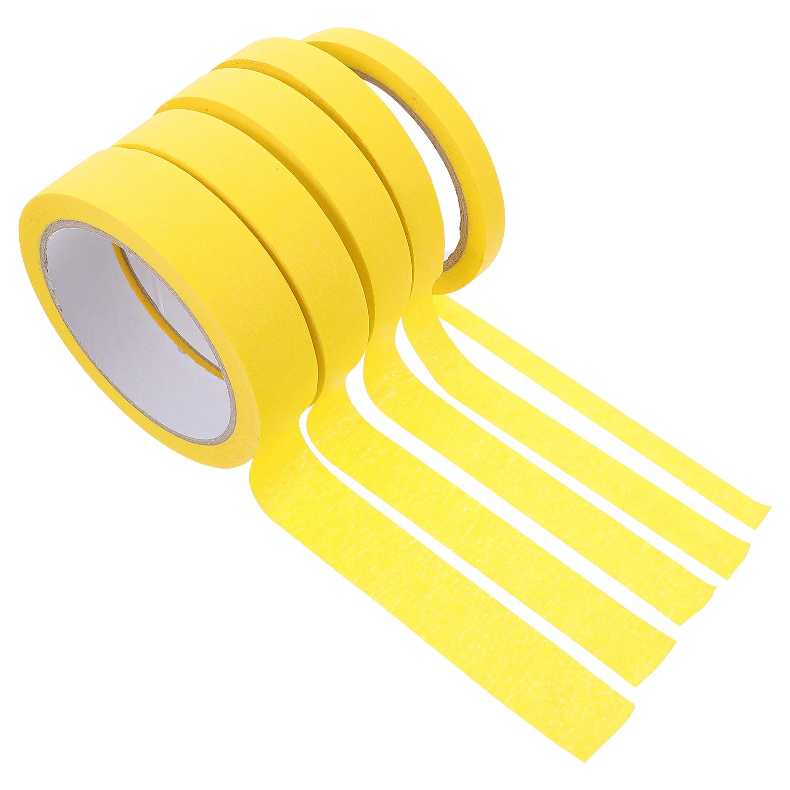 5 Rolls High-Quality Paper Masking Tape for Car Painter Furniture Wall Protection Clean Peel Temperature Resistant DIY Craft