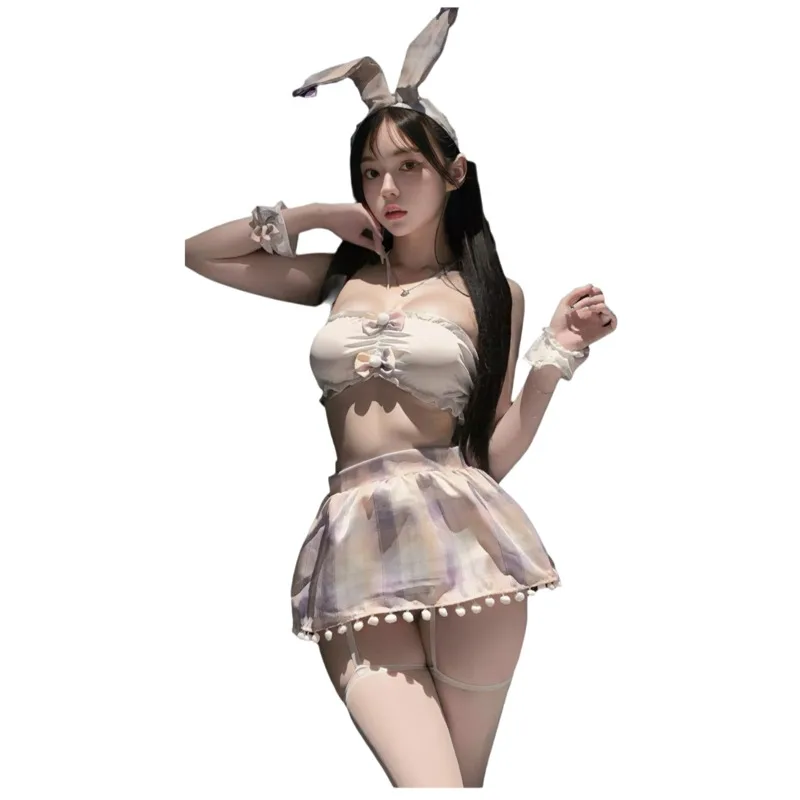 

Сексуальный комплект без бретелек Pure Desire: костюм зайчика, сексуальная ночная сорочка горничной, милый комплект горничной для ролевых игр, очаровательный игривый наряд для ночного клуба 0ZAY