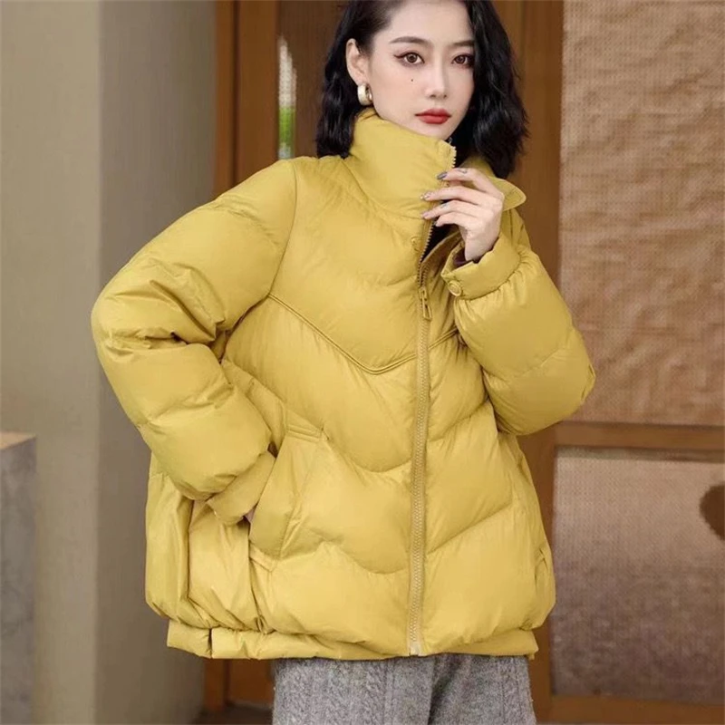 

Winter Down Jacket Women's Short Korean Version Loose and Versatile Artistic White Duck Down Thick Coat