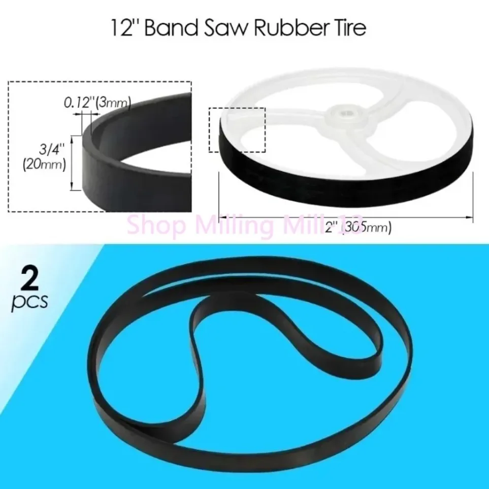 2PC Bandsaw Rubber Tire Band Woodworking Spare Parts for 8\