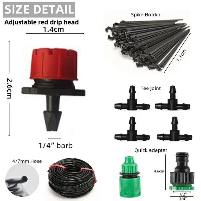 5-40M Tropfbewässerungssystem Pflanzenbewässerungsset Bewässerungssets Einstellbare Tropfer für die Bewässerung Micro Garden Bewässerungssystem