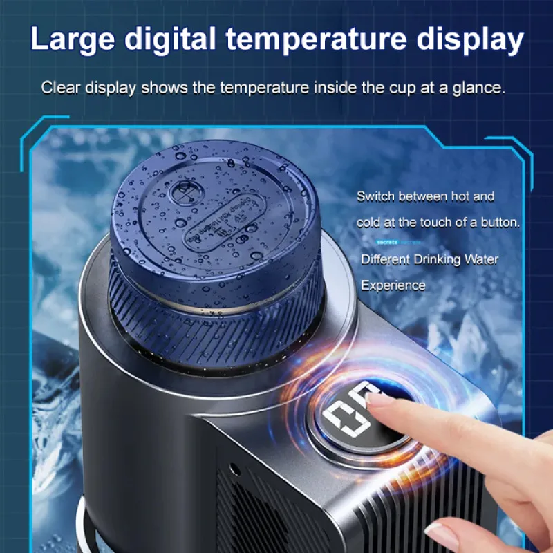 Metal Aluminum Digital Coffee Mug 0℃-60℃ Fast Cooling Fast Heating Dual Purpose Car Office Long Lasting Intelligent Hot Cold Cup