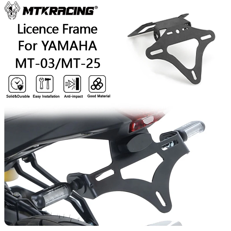 MTKRACING License Plate Holder For YAMAHA MT-03/MT-25 2020-2024 License Plate Holder Rear Tail Frame Fender Eliminator Bracket