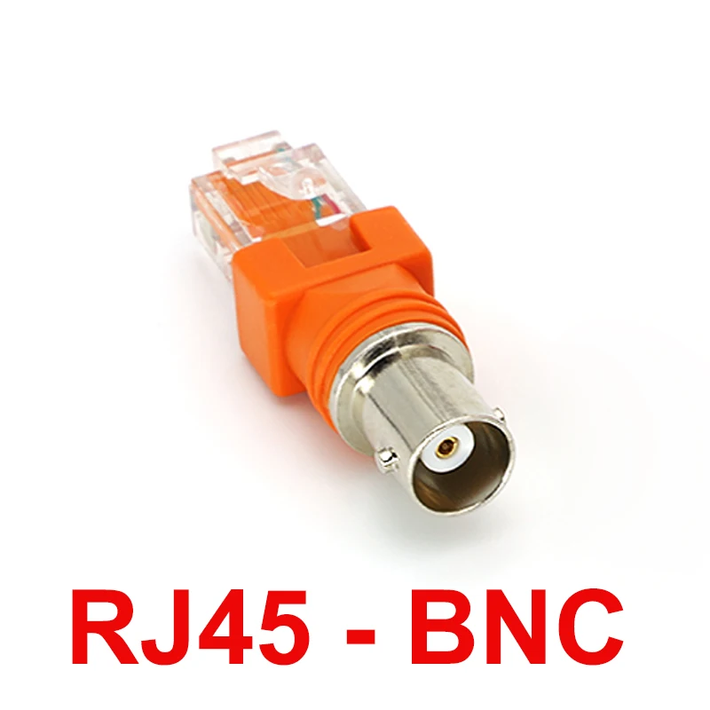 1pcs RJ45 To RF Converter Wire Connector BNC Female To RJ45 Male Coaxial Barrel Coupler Adapter For Monitoring