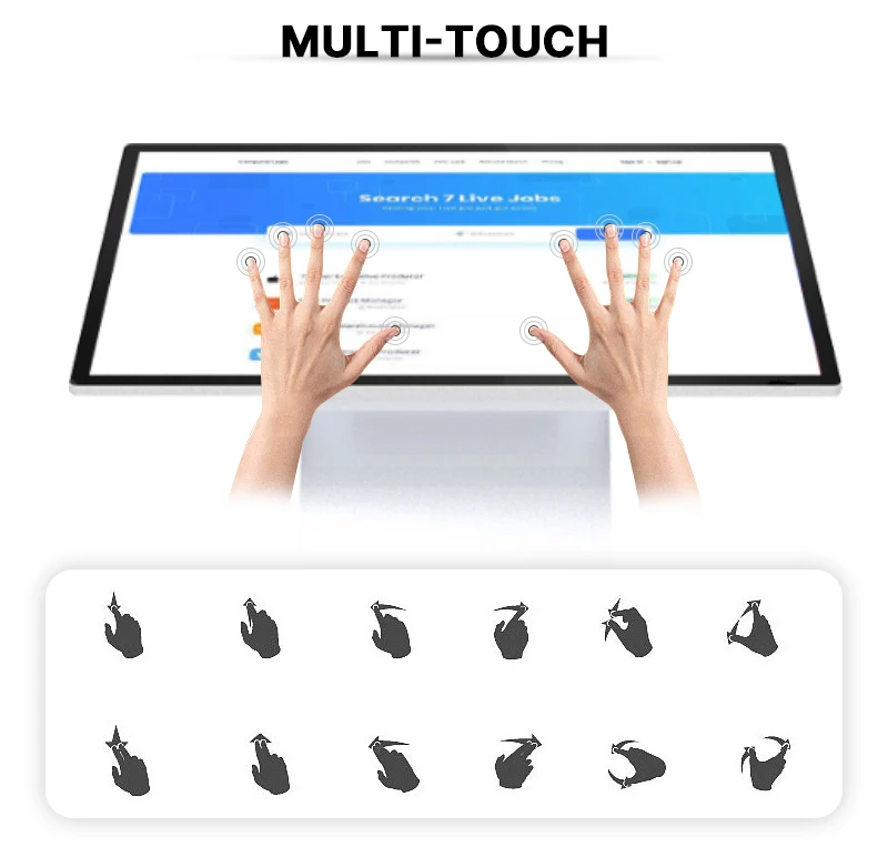 32 43 55 65 Inch LCD Information Display Screen Interactive Touch Kiosk Touch Information Kiosk
