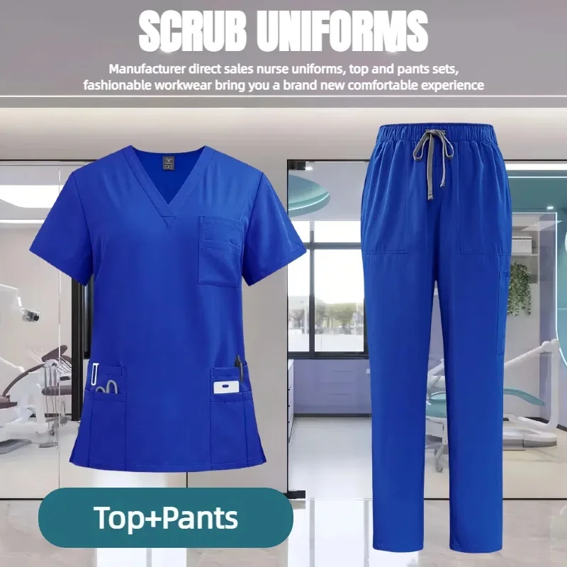 زي طبيب للعناية بالحيوانات الأليفة، شعر غير لزج، ملابس طبية للنساء من القماش الرقيق والخفيف للزي السريري الصيفي للمرأة