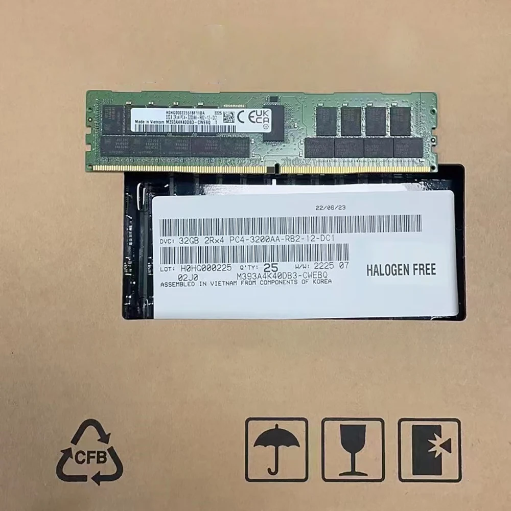 สำหรับ Samsung 32GB M393A4K40EB3-CWEBY 32G 2RX4 3200 DDR4 3200AA ECC RDIMM หน่วยความจำเซิร์ฟเวอร์