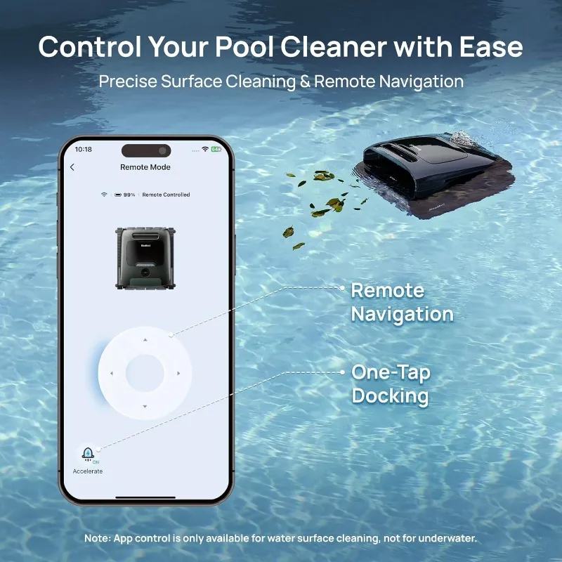Beatbot AquaSense 2 Pro Pool Vacuum Robot, Unmatched 5-in-1 Cleaning, Skims Water Surface with Remote Navigation,Surface Parking