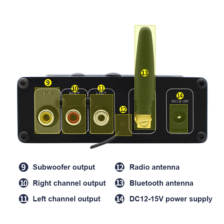 Aluminum ES9018 BT 5.0 USB Mini Portable Hifi Player Home Remote Application Control HiFi Power Amplifier