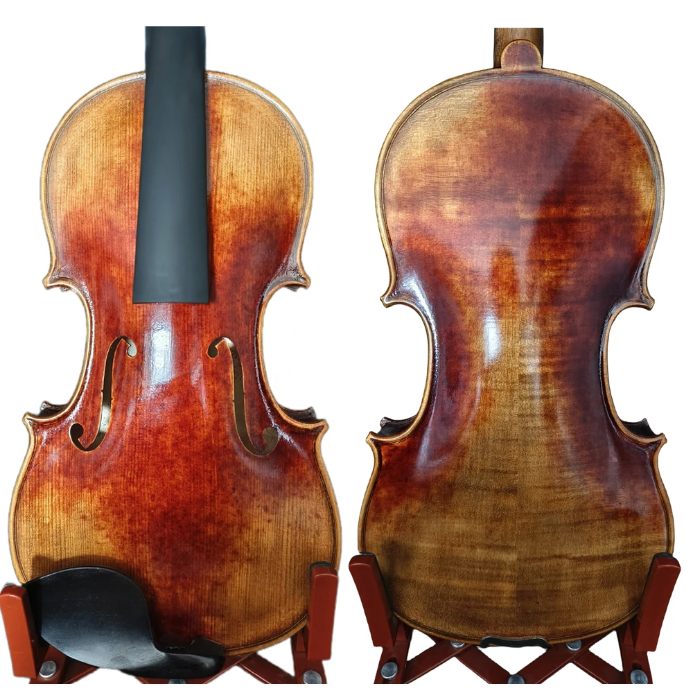 

Hooqu 4/4 Handmade Violin Strong Tone Violino Powerful Sound Solid Spruce And Maple Wood Sweet Sound Student Level Violin