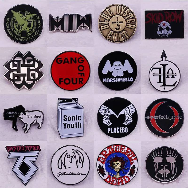Rock Band Enamel Pins Music Metal Brooch Badge Fashion Jewellery Clothes Hat Backpack Accessory Gifts