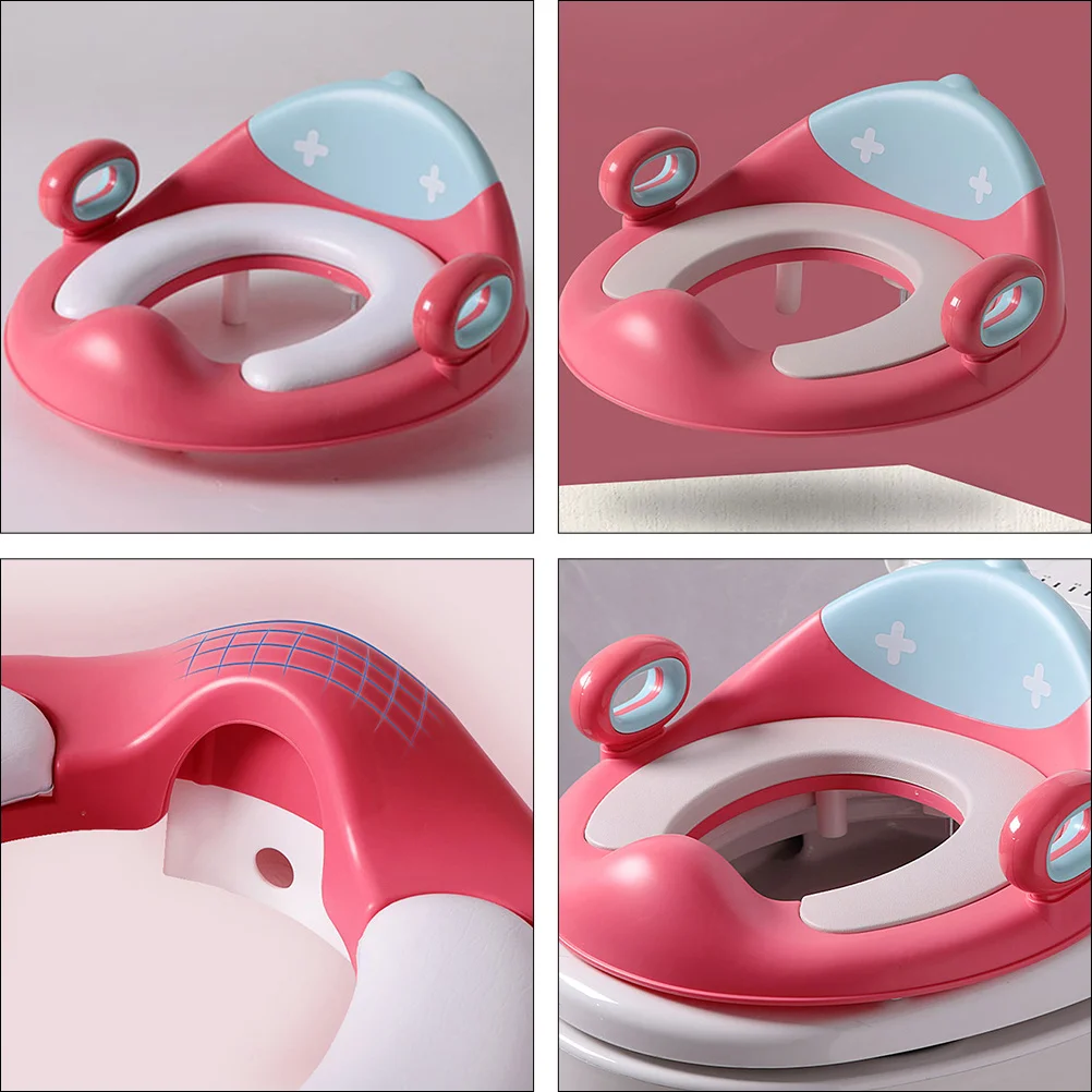 Kindertoilet Anti-spat met veiligheidshandvatten Afneembare zindelijkheidstrainingszitje voor peuters Babytoiletpad Opvouwbare peuter
