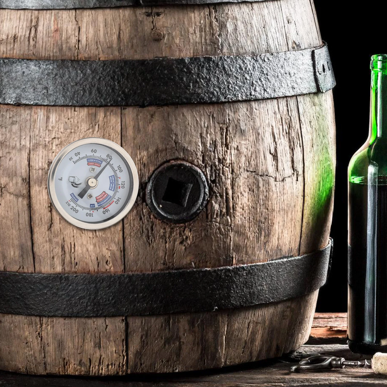 

Stainless Steel Wine Thermometer Accurate Bimetallic Axial Design Clear Scale Temperature Gauge For Wine Containers Brew