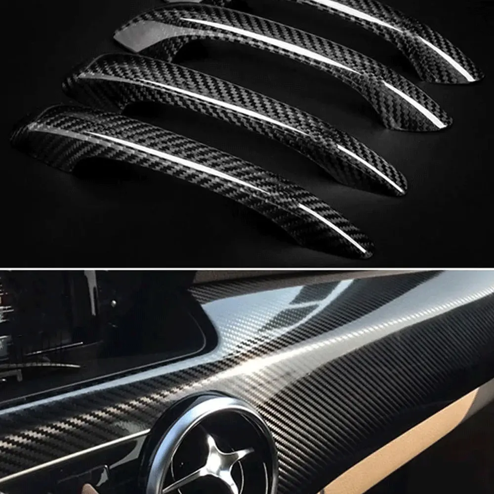 50x300cm PET HD 5D Gloss Carbon Black Vinyl Car Wrap Film With Air Release Car Wrap Vinyl Accessories Motorcycle Stickers Decals