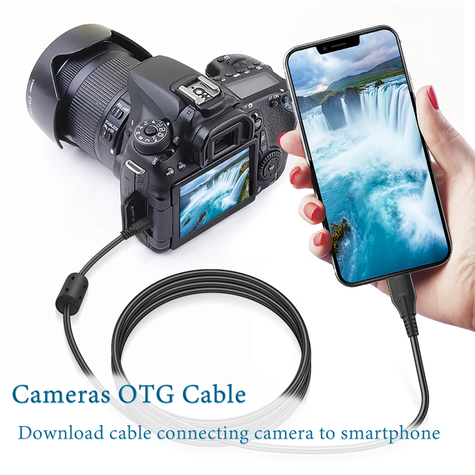 Camear OTG Cable,for TYPE-C Prot to Olympus,Samsung,Nikon Cameras,Download photos or videos from your camera to your smartphone