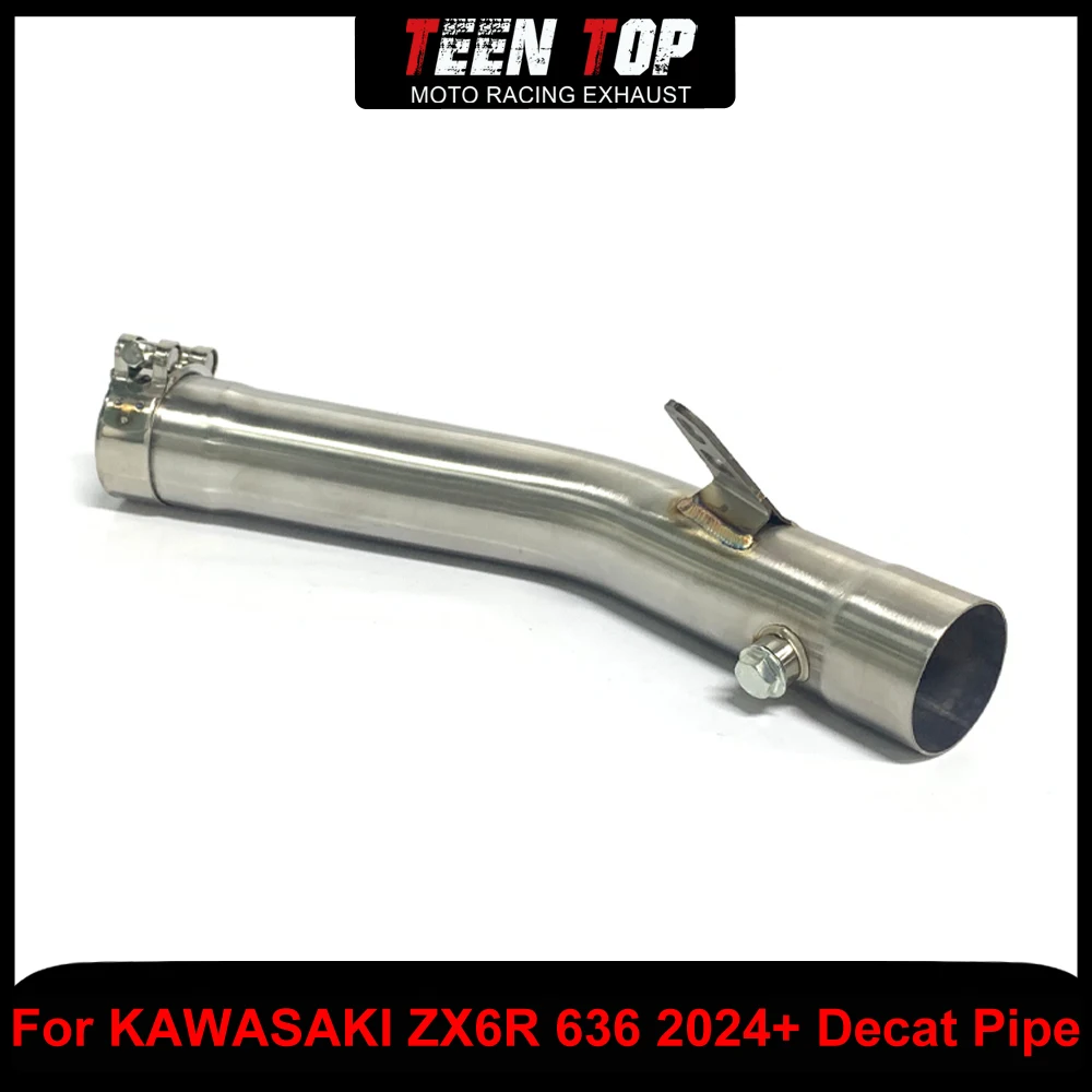 

Для Kawasaki ZX6R 636, выхлопная труба Decat, подключенная к складе, выхлопная труба мотоцикла из нержавеющей стали ZX6R 2024 + мототрубка