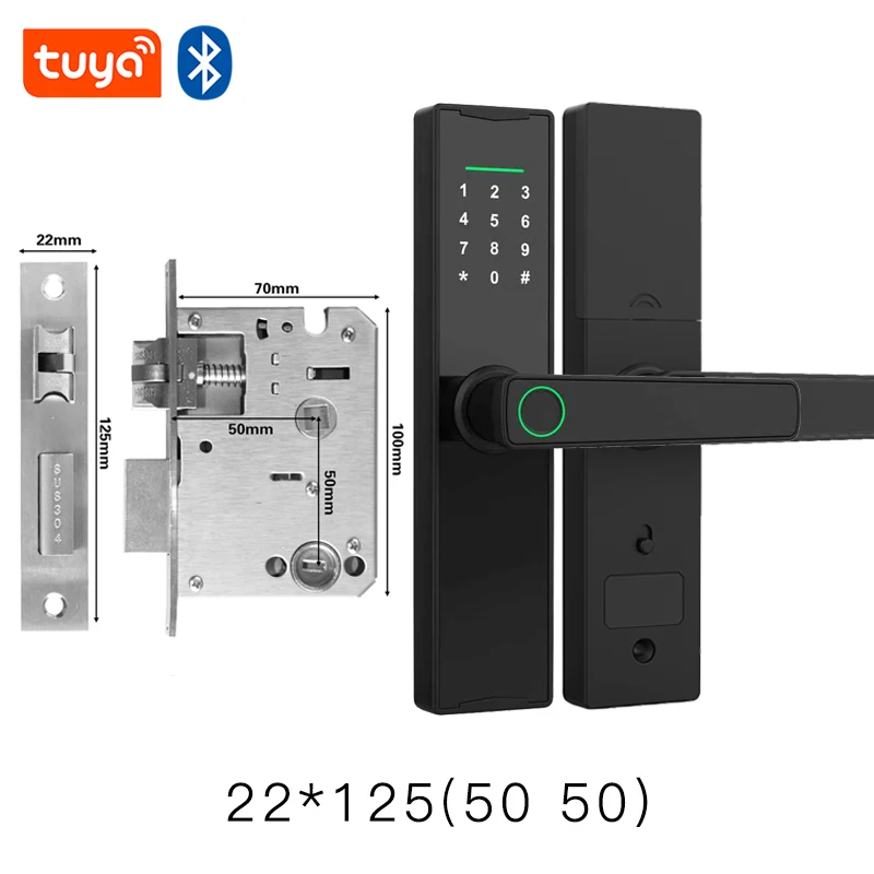 Nieuw slim deurslot met Bluetooth-compatibel Tuya APP Digitaal elektronisch slot Smart Home Houten deurslot Biometrische vingerafdruk