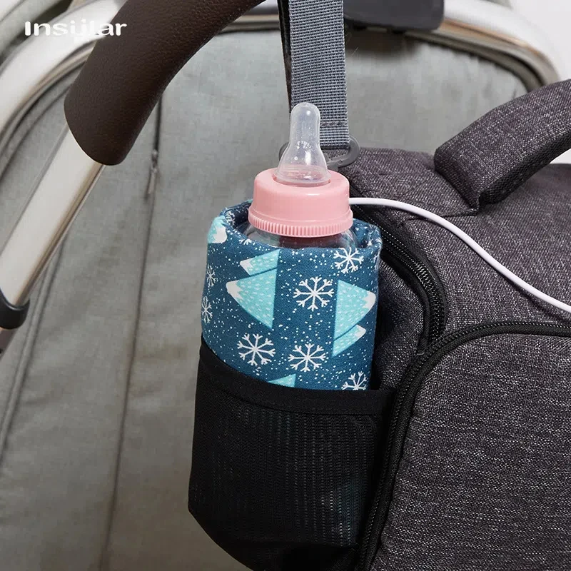 Portable Usb Milk Bottle Water Warmer Insulated Bag Baby Nursing Bottle Bag Heat Freshness Preserved Feeding Bottle Tote Bag