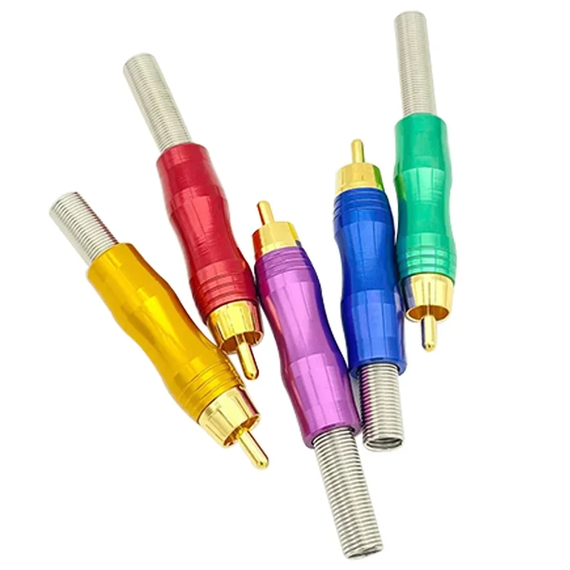 4/8/16PCS RCA Metal Spring Connector Male Jack Plug AV Plugs For PC Audio Vedio Welding DIY Parts Red Black Blue Green Yellow