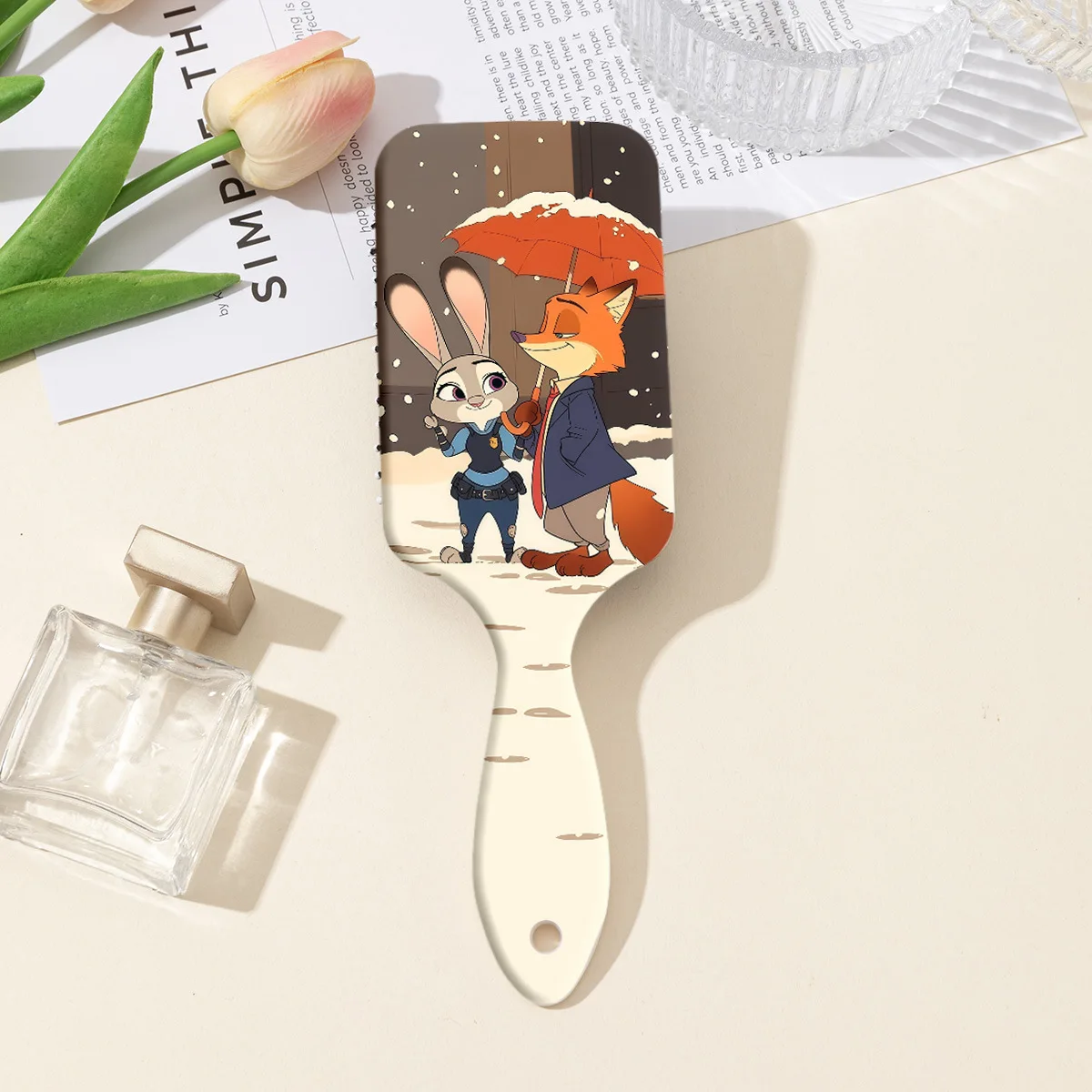 หวีซีรีส์ใหม่สำหรับ Zootopia 2 หวีการ์ตูนน่ารักแบบมีเบาะลม ช่วยให้ผมเรียบลื่นและนวดหนังศีรษะ หวีแบบมีเบาะลม ของขวัญคริสต์มาส