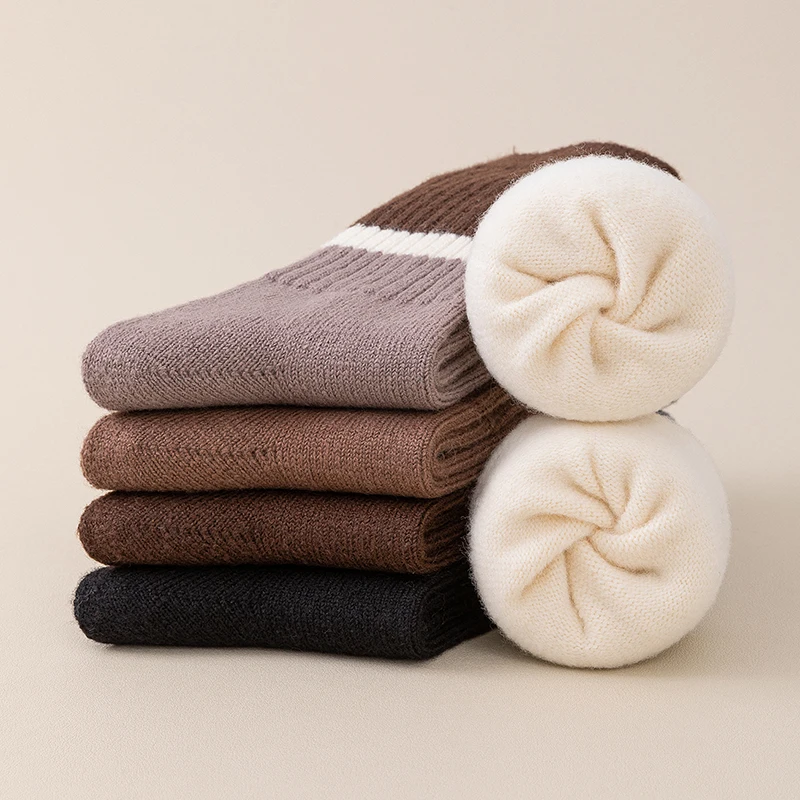 Women's Socks Thick Autumn Winter New Fashion Mixed-color Girls Crew Socks Elastic Japanese Style Casual Loose Socks Female Warm