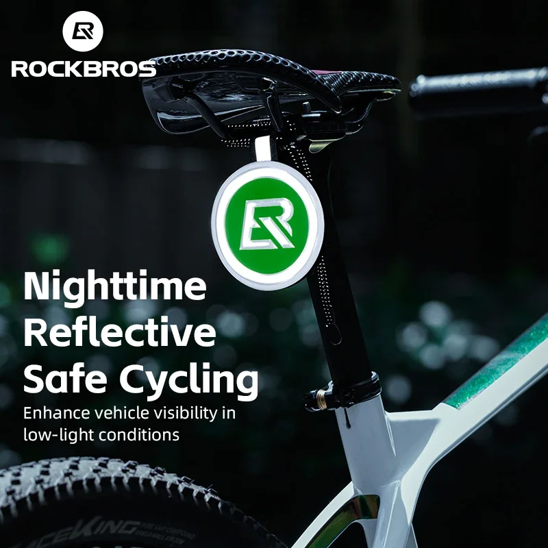 ROCKBROS-pegatina reflectante de EVA para ciclismo, marcadores reflectantes de superficie texturizada con logotipo de seguridad nocturna, accesorios para bicicleta