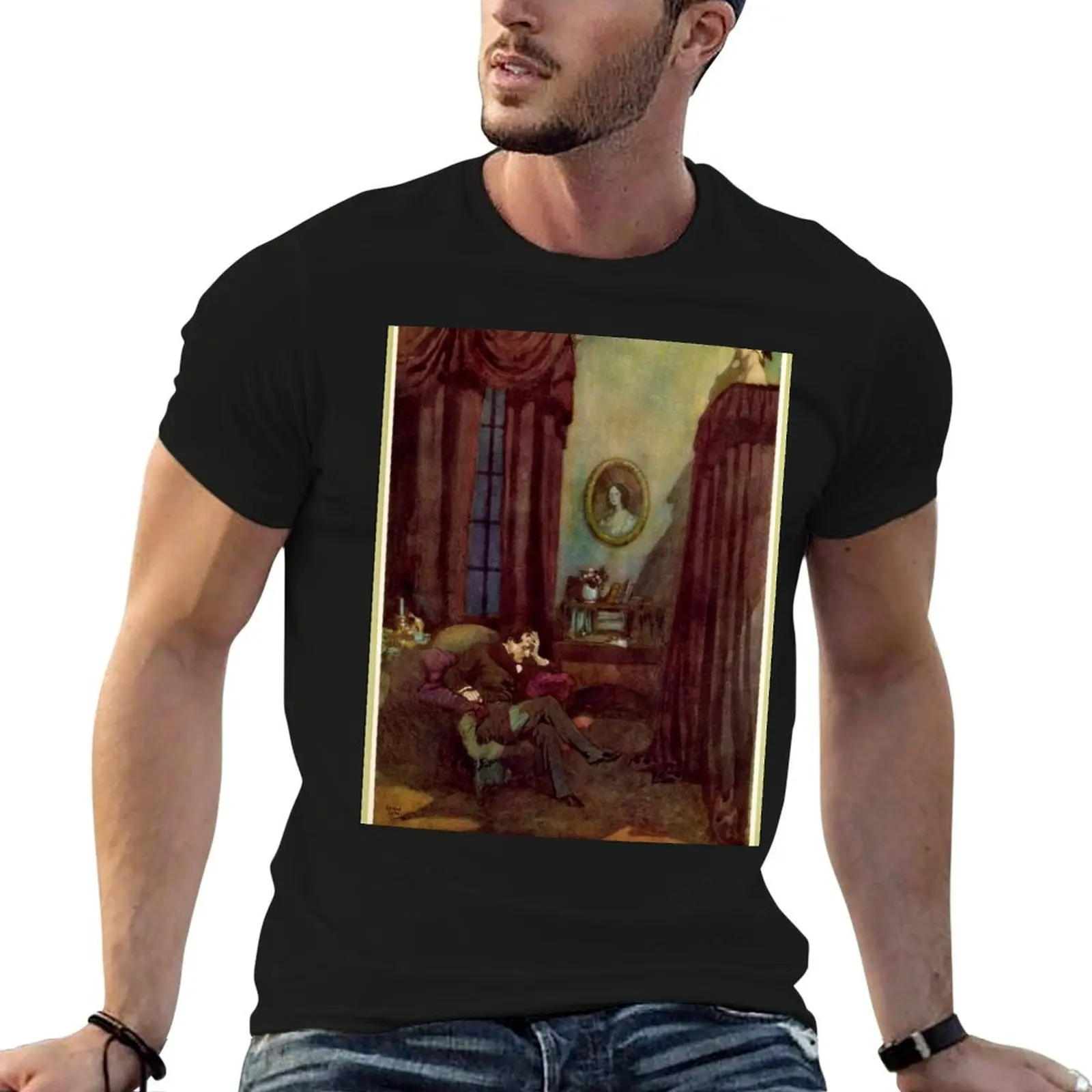 “The Raven” by Edmund Dulac T-Shirt Basic Comfort Fit T-Shirt for Men