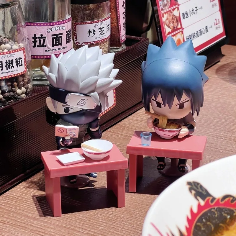 Nuevo Baidai Naruto Breeze Lamian Noodles tema caja ciega versión Q Naruto Sasuke figuras de Anime decoraciones de mesa regalos de cumpleaños