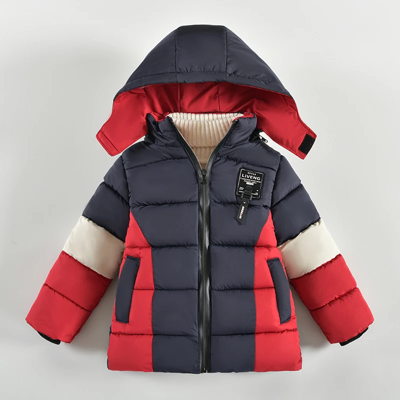 2-5 Years Autumn Winter Boys Jacket Keep Warm Fashion Coat Hooded Zipper Christmas Baby Outerwear Birthday Gift New Kids Clothes