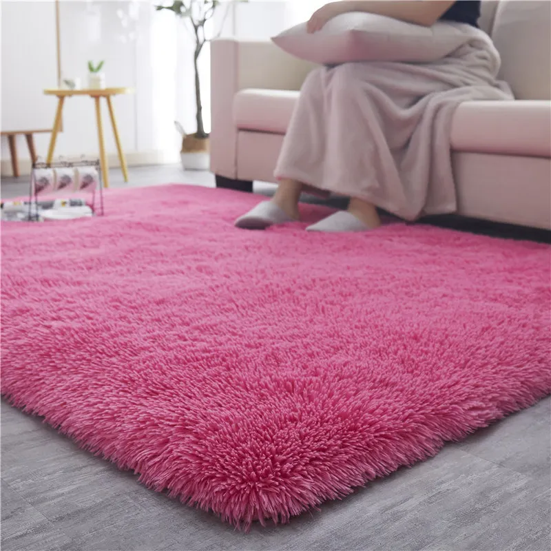 

Household horizontal plush carpet, solid color floor mats for living room, artificial plush carpet, room decoration floor mats