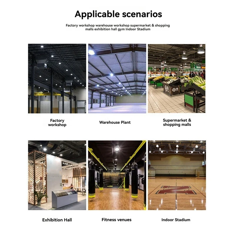 Luci ad alta baia a LED da 150 W AC175-265V Illuminazione a sospensione Mercato industriale Magazzino Garage Officina Luce Luce bianca