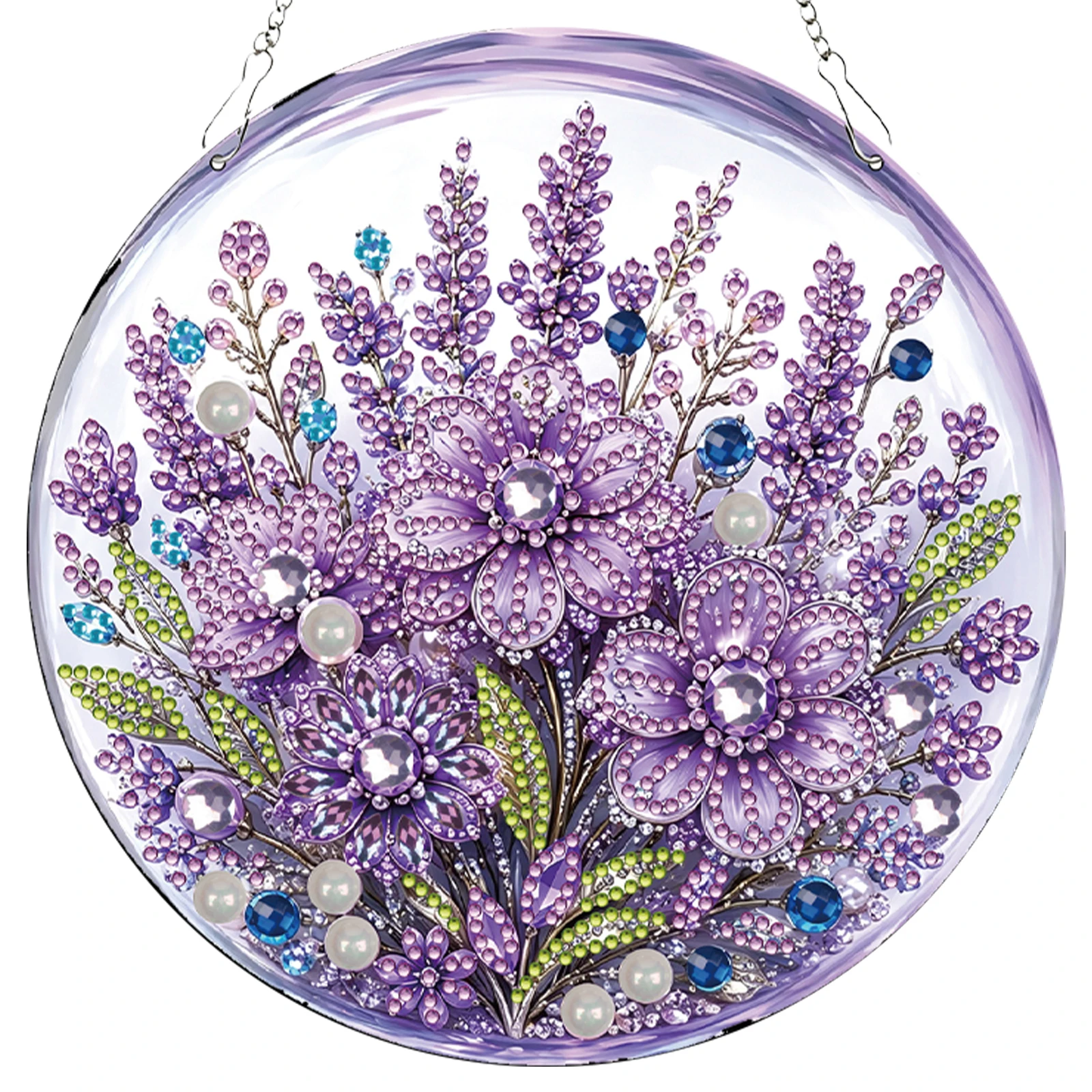 DIY Crystal Diamond Painting Sun Ornament Round Pendant Kit Double Sided PET Window Hanging Ornament Home Decor