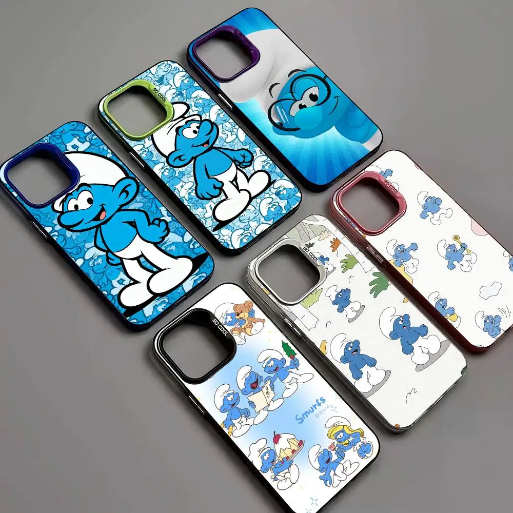 Cartoon S-Smurfs Phone Case For IPhone 17 16 15 14 13 Pro 12 11 Pro Max PLUS Color Back Cover