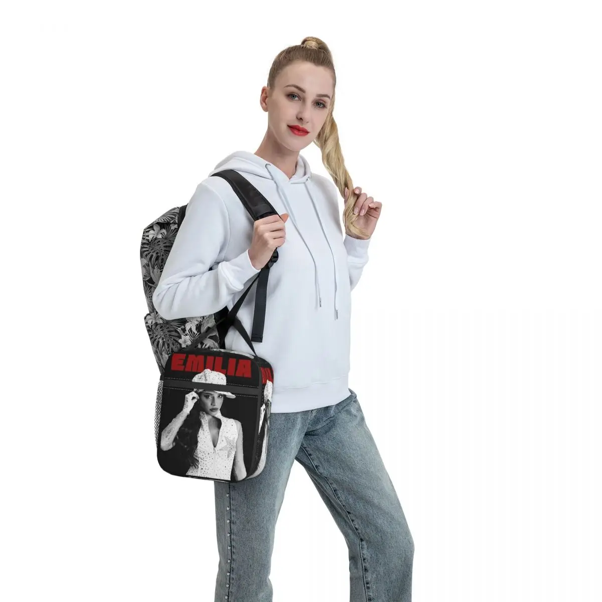 المغني إميليا Mernes MP3 جولة 2025 حقيبة الغداء للجنسين الرسم علب الاغذية خمر مكتب حقيبة للحفاظ على البرودة أكسفورد الحرارية حمل حقائب اليد