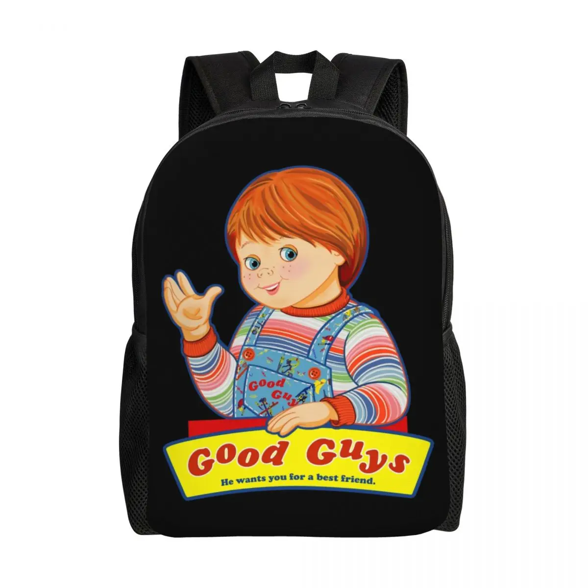 Custom Good Guys Chucky Art Laptop Backpack Women Men Fashion Bookbag for College School Student Child's Play Doll Bag