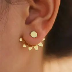 2-piece elegant and simple fan-shaped flower hanging earrings, one for two, versatile for women's daily wear, holiday gift