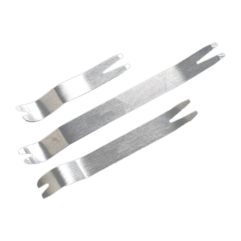 3PCS Steel Pry Plate Pry Bar Metal Three-Piece Steel Crowbar Tool Two-In-One Clip Steel Crowbar Tool Interior Snap Starter