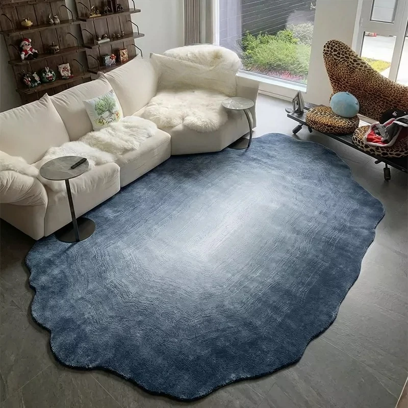 Irregular Shape Carpets for Living Room Light Luxury Bedroom Decor Large Carpet Fluffy Soft Study Floor Mat Home Thick Plush Rug
