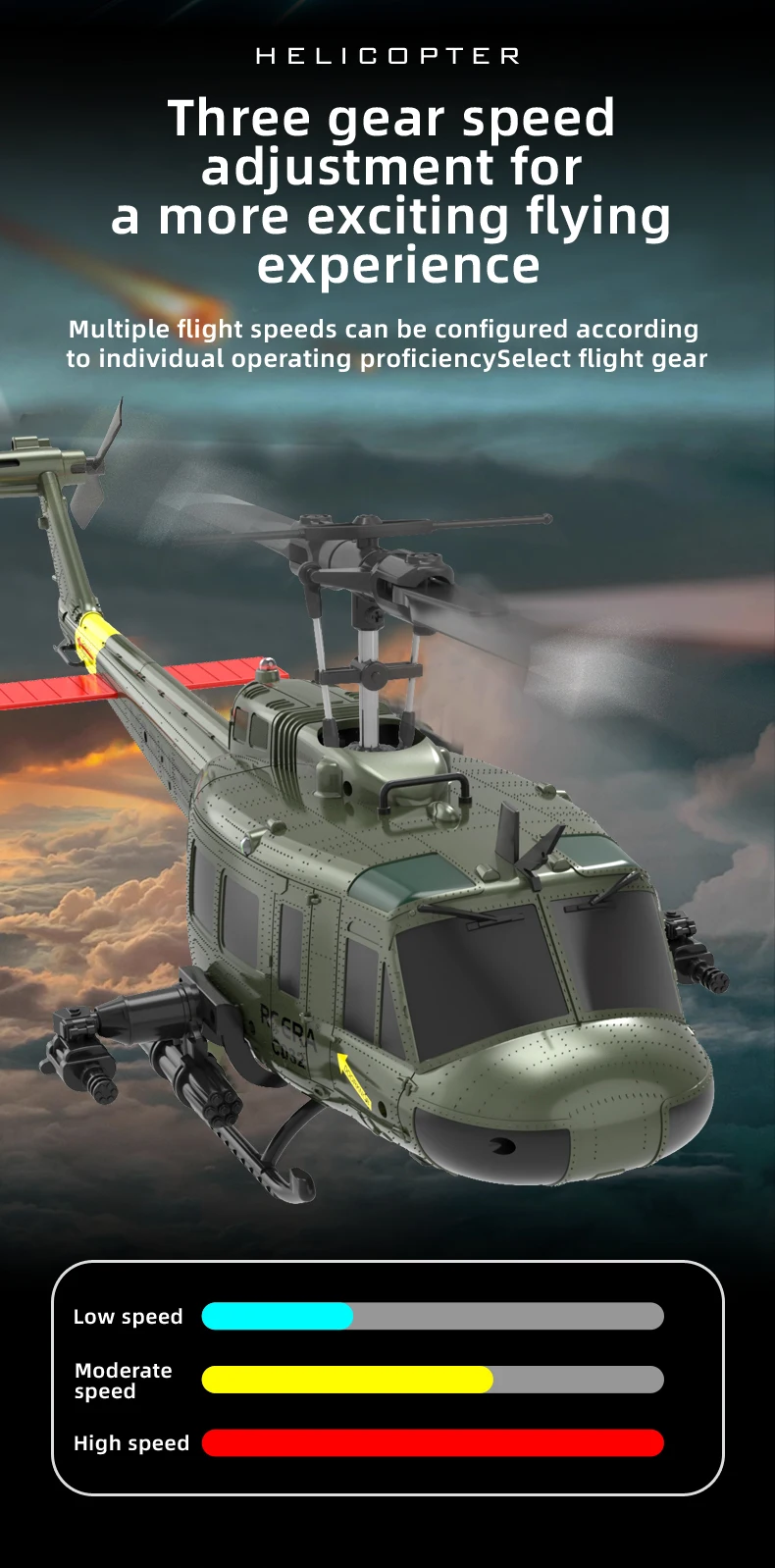 C032 RC Helicopter 2.4G 6-Aixs Gyroscope 6CH Altitude Hold Optical Flow Brushless Remote Control Helicopter Toys