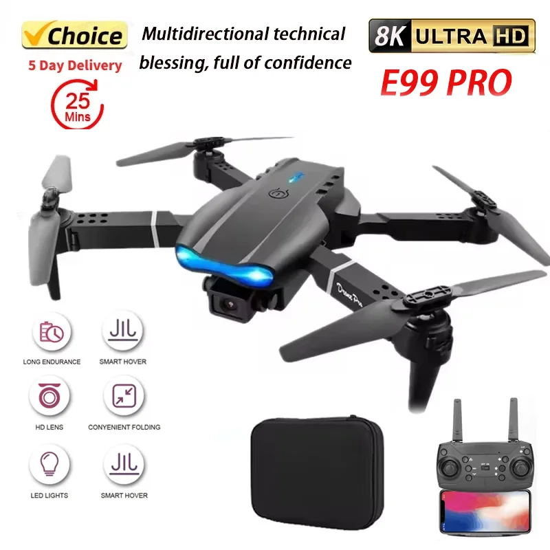 New E99 Pro Drone Wide Angle HD Professional 8k Dual Camera WIFI Aircraft Quadcopter Obstacle Avoidance Aerial Photography Drone