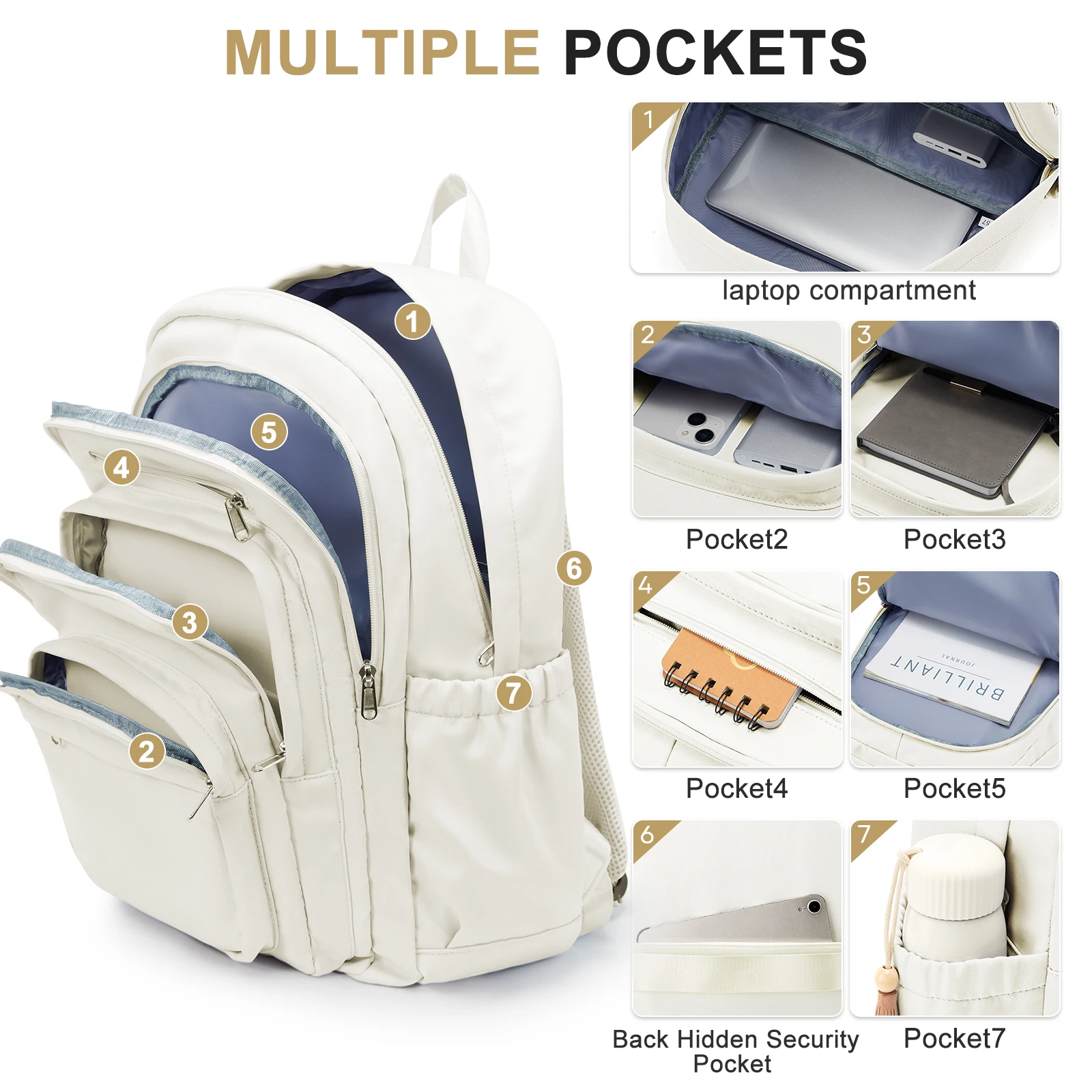 Mochila para niñas y adolescentes, mochilas escolares de viaje, mochila para niños, mochilas escolares informales, mochila bonita con múltiples bolsillos para libros