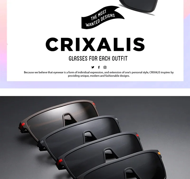 CRIXALIS Mode Polarisierte Sonnenbrille Für Männer Platz Übergroßen Anti Glare Fahrer Spiegel Sonnenbrille Frauen UV400 Brille Männlich – Detail 3