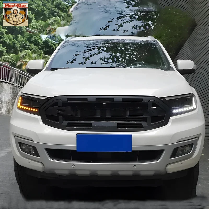 

Передние фары для Ford Ranger 2016-2020, светодиодные, в стиле Audi Q7, с динамическими проекционными линзами (2 линзы), модернизированные.