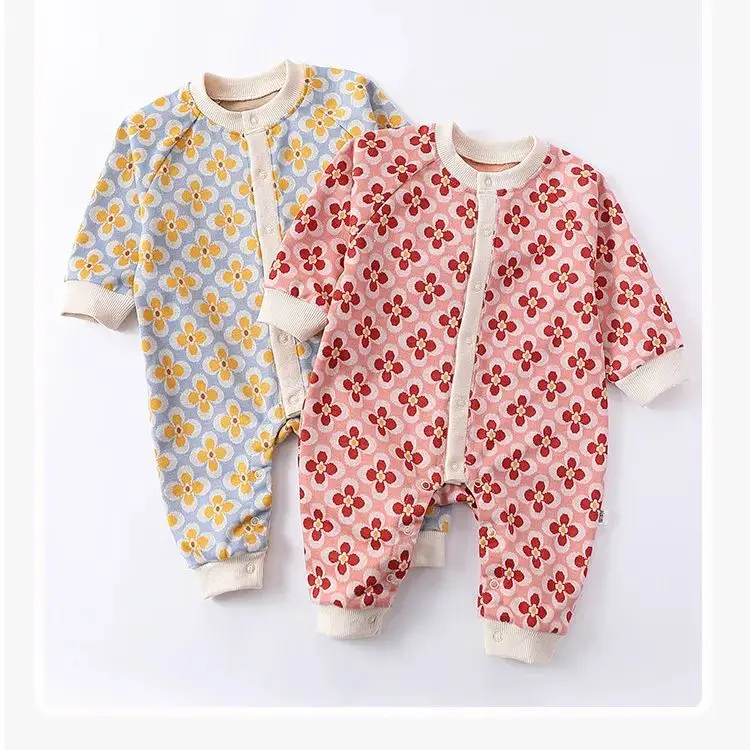 Baby Bodysuits Infant Toddler Fall Knitted Jumpsuit Girl Boy Long Sleeves Onesies Romper for Autumn Fall and Winter Outings